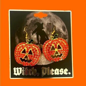 Jack o Lantern Pumpkin Halloween Earrings